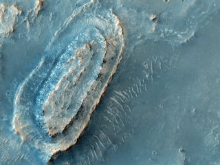 The northeast part of Syrtis Major, an ancient shield volcano, is the third candidate landing site for the Mars 2020 mission. The site is also near the northwest rim of the giant impact basin Isidis Planitia.