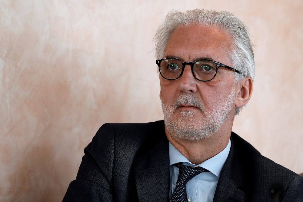 UCI President Brian Cookson looks on during a press conference on mechanical fraud, in Paris, on June 27, 2016.