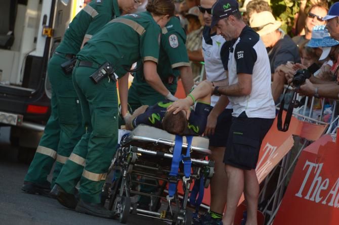 Visconti is taken to hospital after his crash