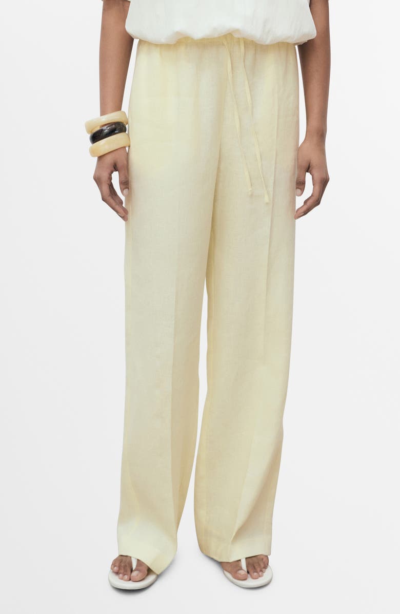 Tie Waist Wide Leg Linen Pants