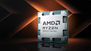 Een mockup van een AMD Ryzen 9000-serie processor
