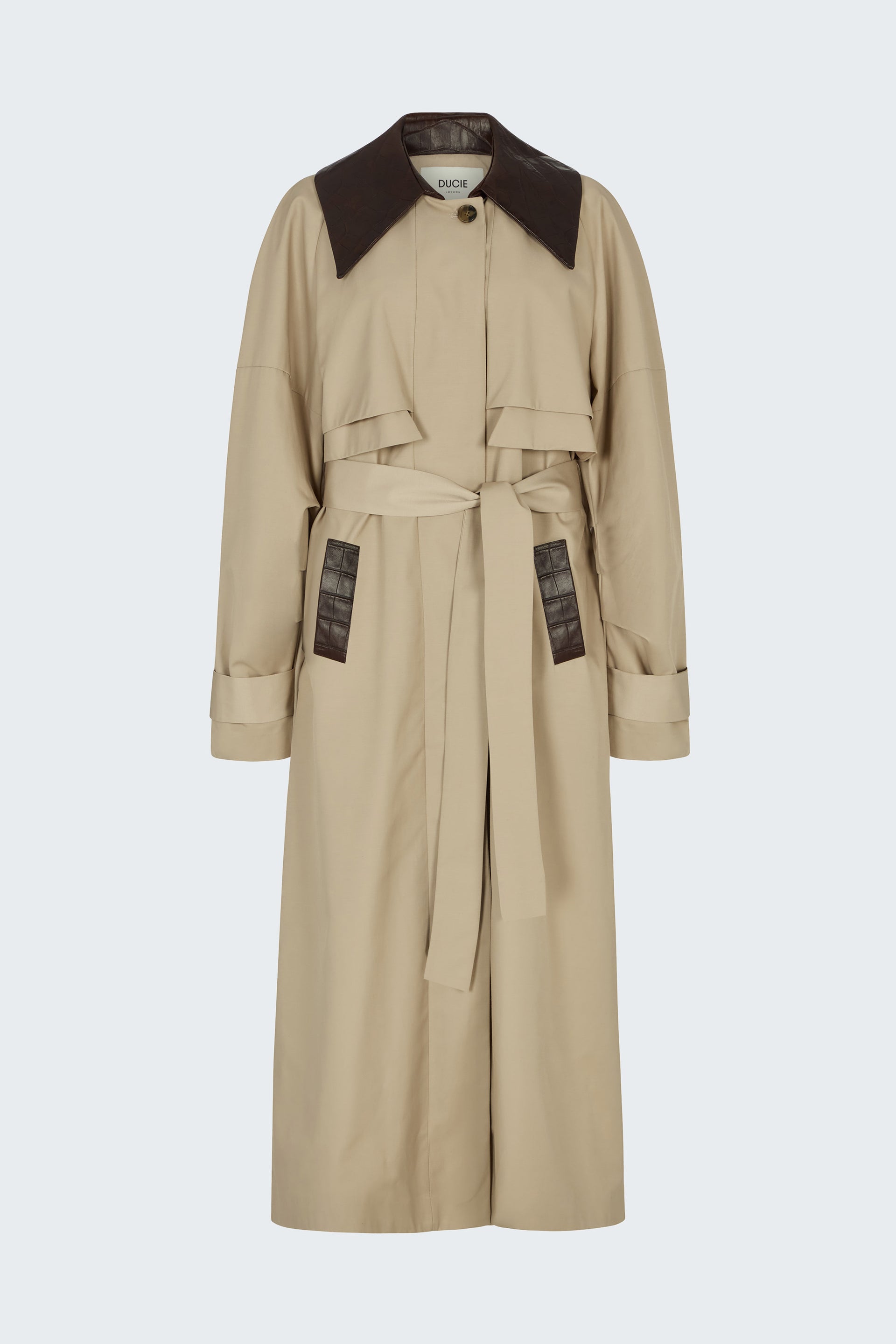 Juliet Canvas Trench Coat - Xs/s / Soft Beige and Brown