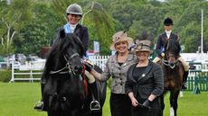Lydvale Jacob and Victoria Edwards-Sonnex at Hickstead with judges Pat Pattinson (centre) and Sharon Thomas (right).