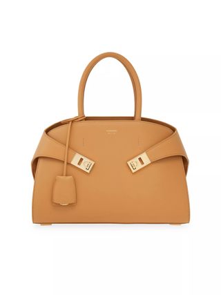 Small Hug Leather Top-Handle Bag