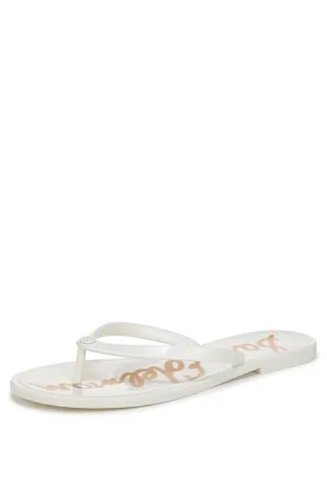 Sam Edelman Women's Dean Flip-Flop, Bright White, 6