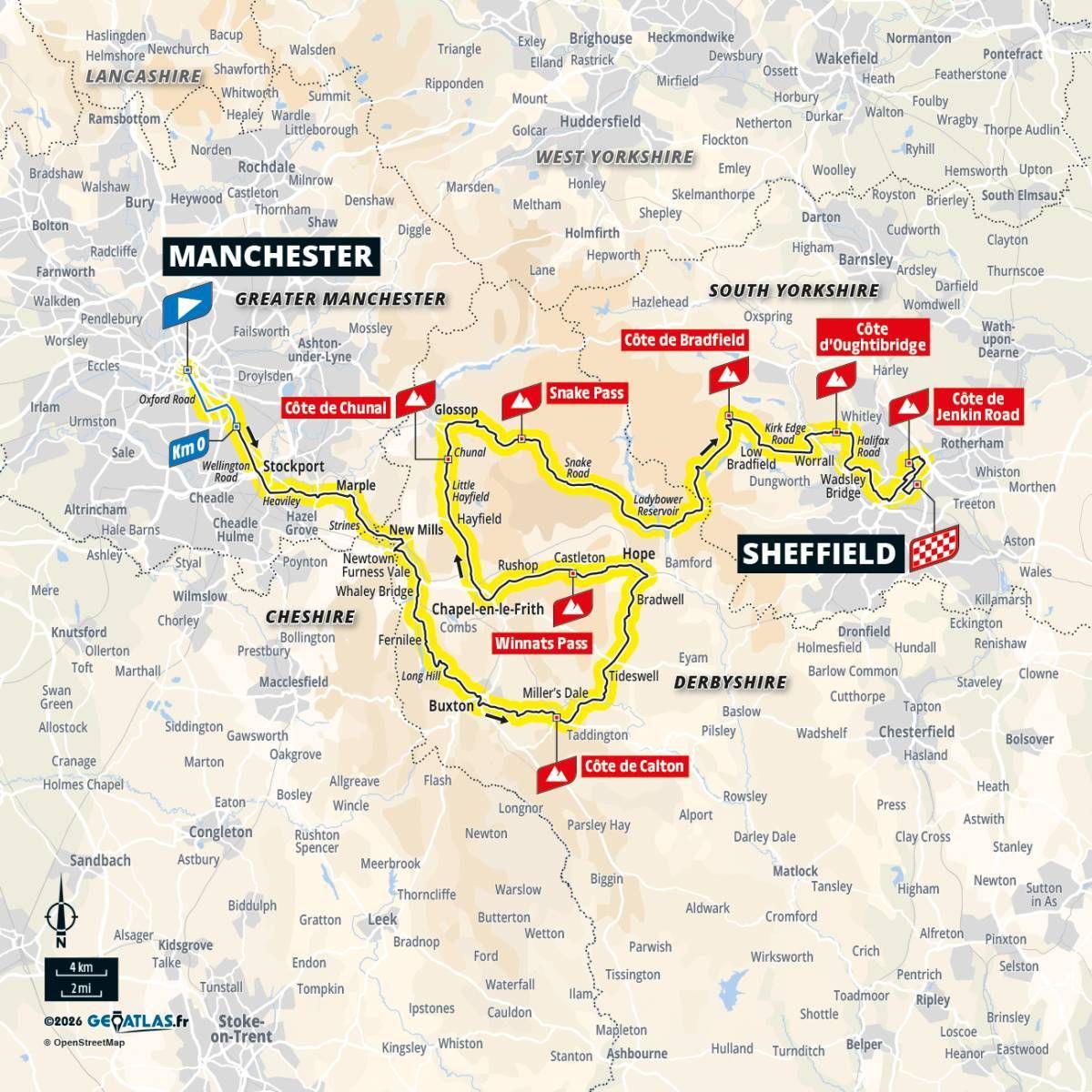 Stage 2 of the 2027 Tour de France Femmes: map