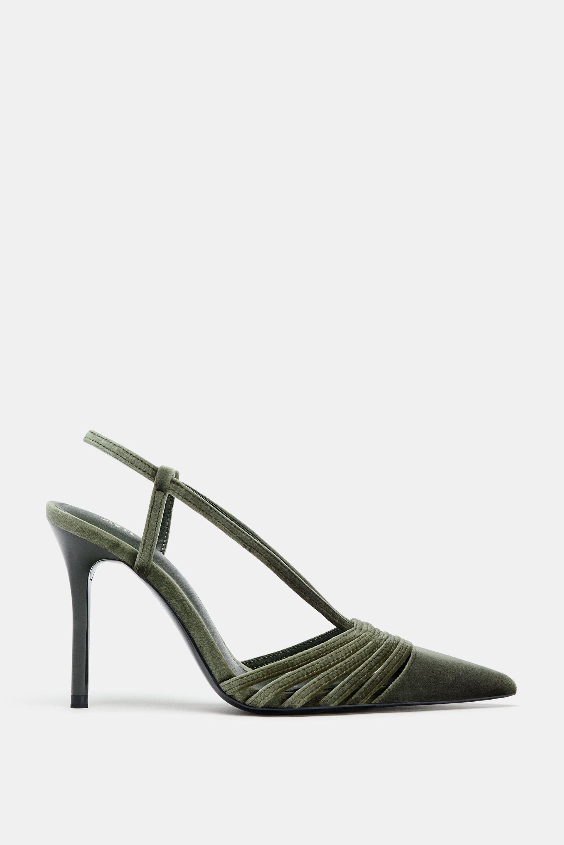 Velvet Effect Strappy Shoes