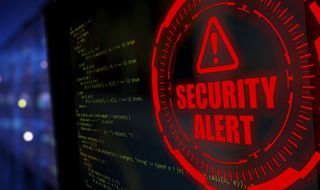 Security alert showing on a computer monitor