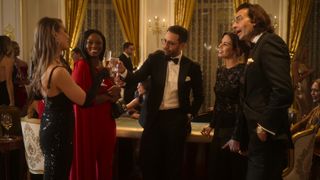 The realtors dressed in formalwear as seen in Netflix's "Buying London"