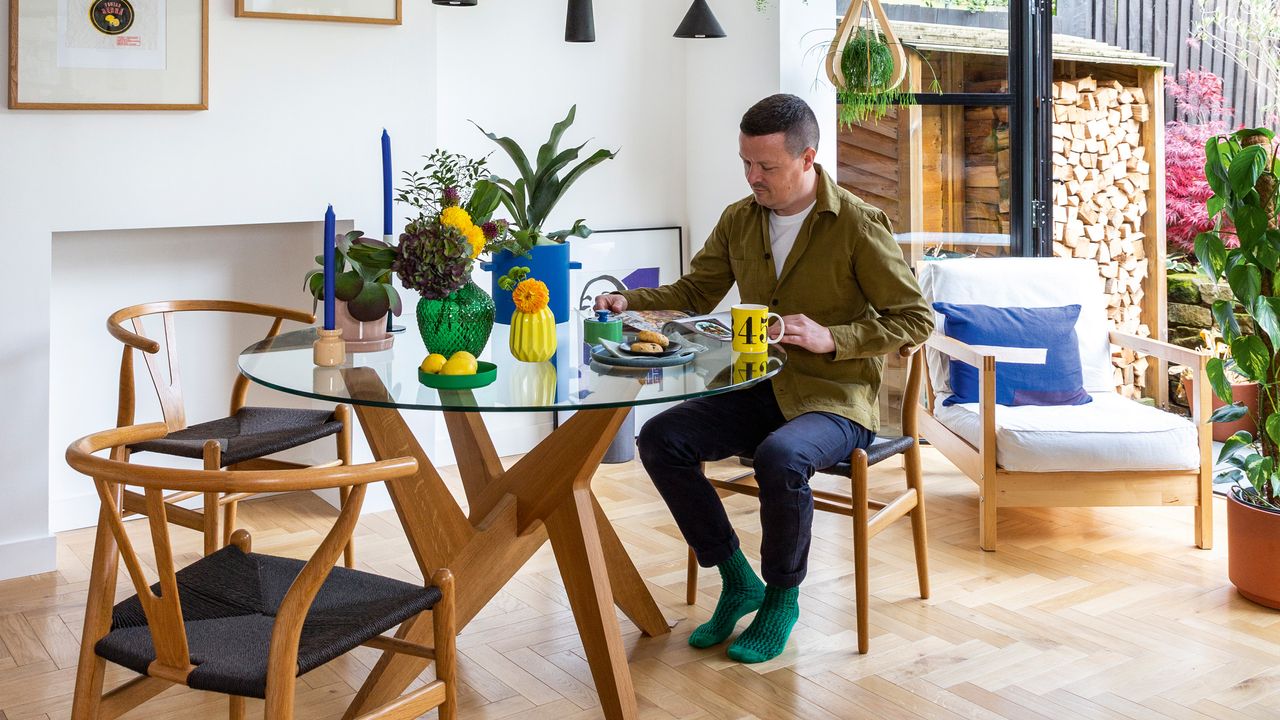  The front of Rob and Paul’s 1930s semi is like any other – but the back of the house hides a beautifully finished open-plan kitchen and garden room