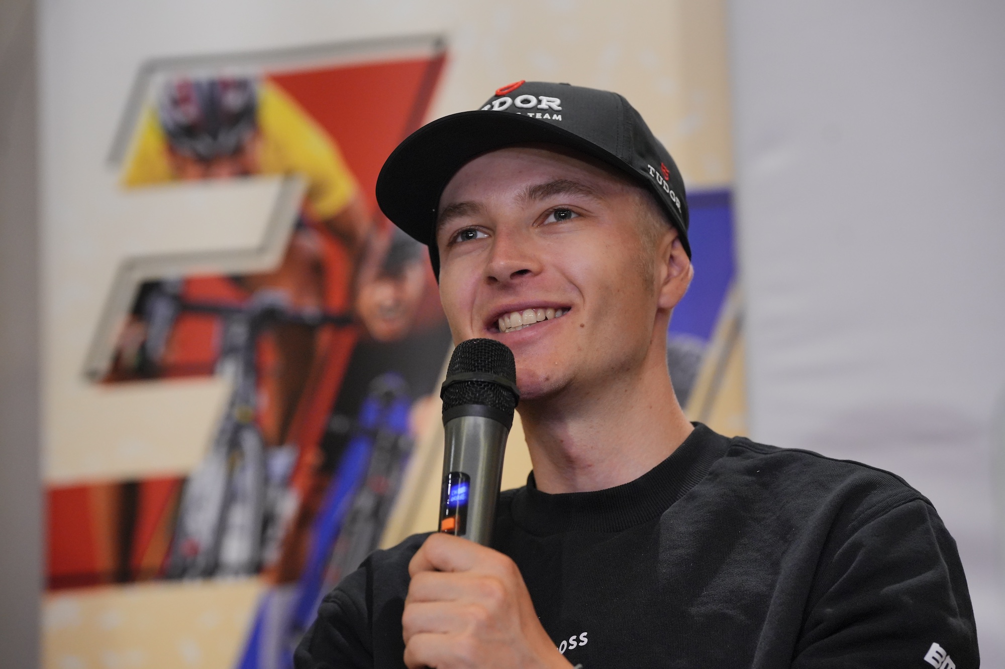 Lennart Jasch (Tudor Pro Cycling) as he is interviewed ahead of the 30th edition of Le Tour de Langkawi