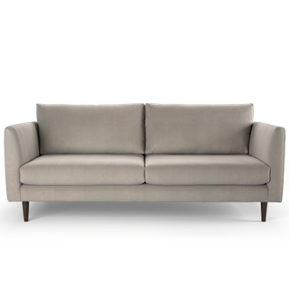 grey coloured sofa with white background