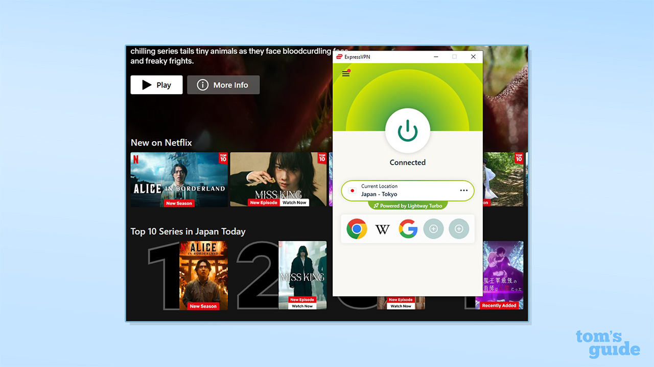 ExpressVPN unblocking Netflix in Japan