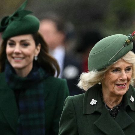 Kate Middleton and Queen Camilla both wear green coats and matching hats to church at Sandringham on Christmas Day