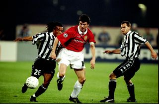 Roy Keane in action for Manchester United against Juventus in the Champions League in April 1999.