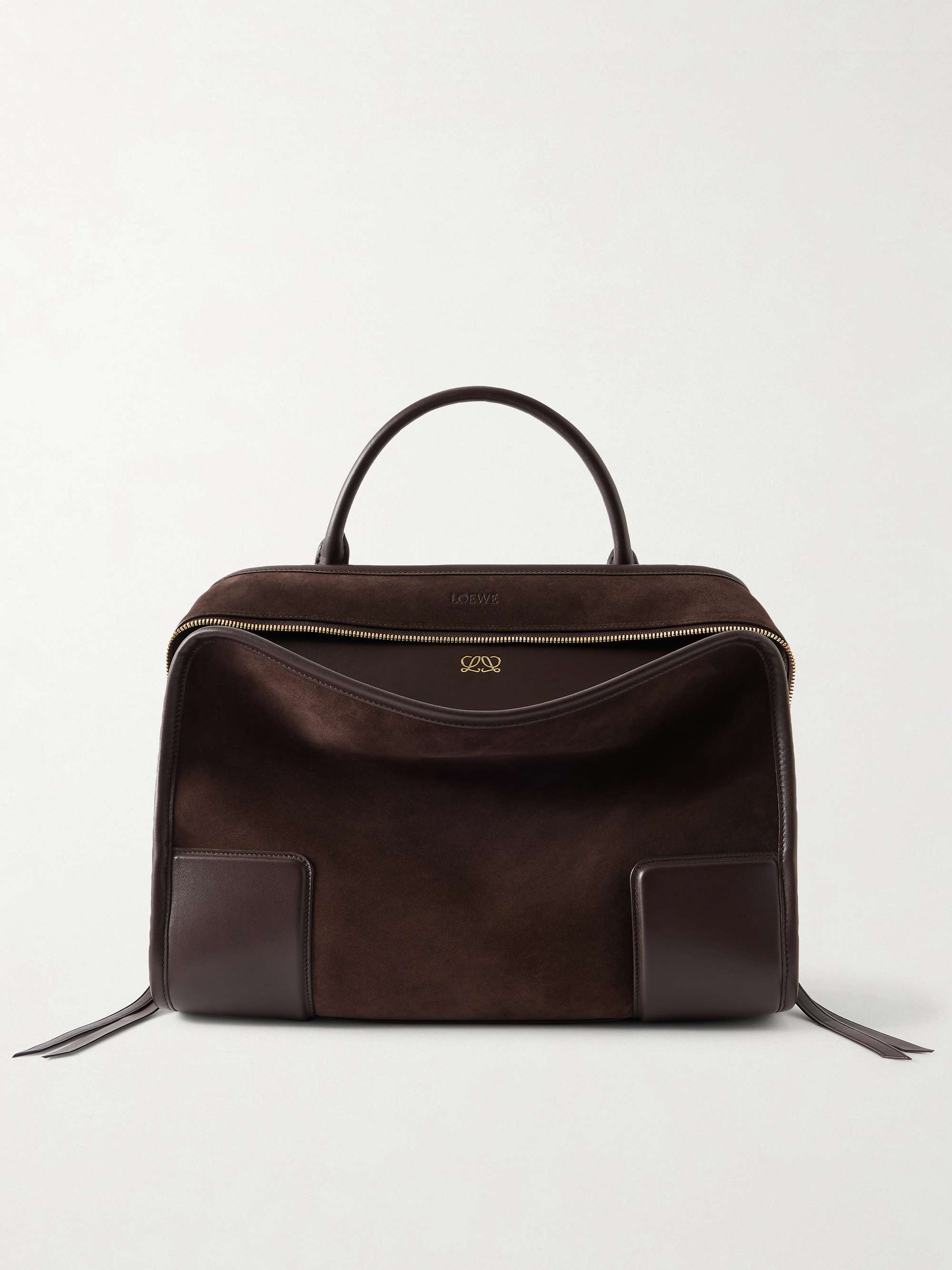 Amazona Leather-Trimmed Suede Tote