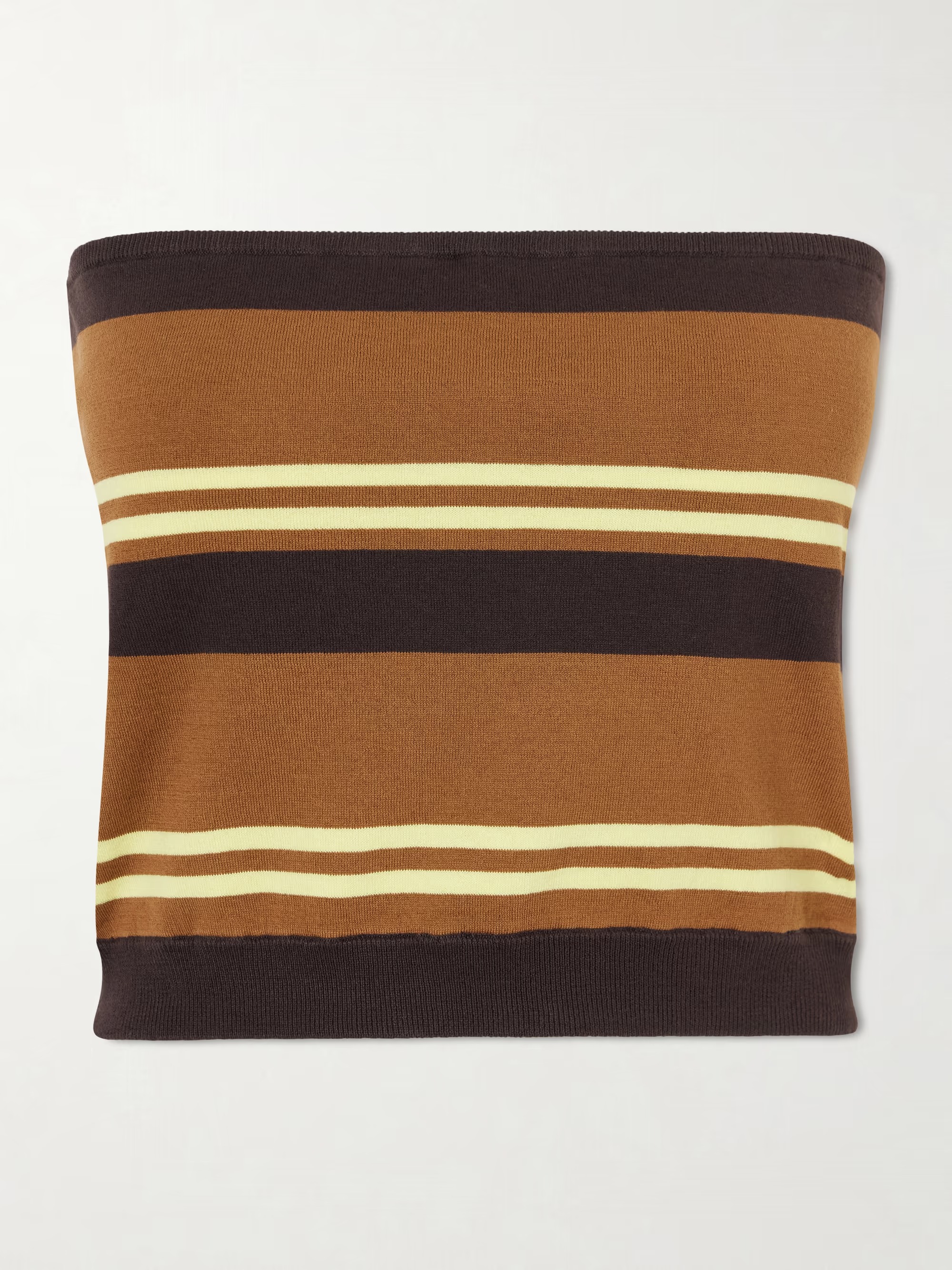 Strapless Striped Cotton Tank