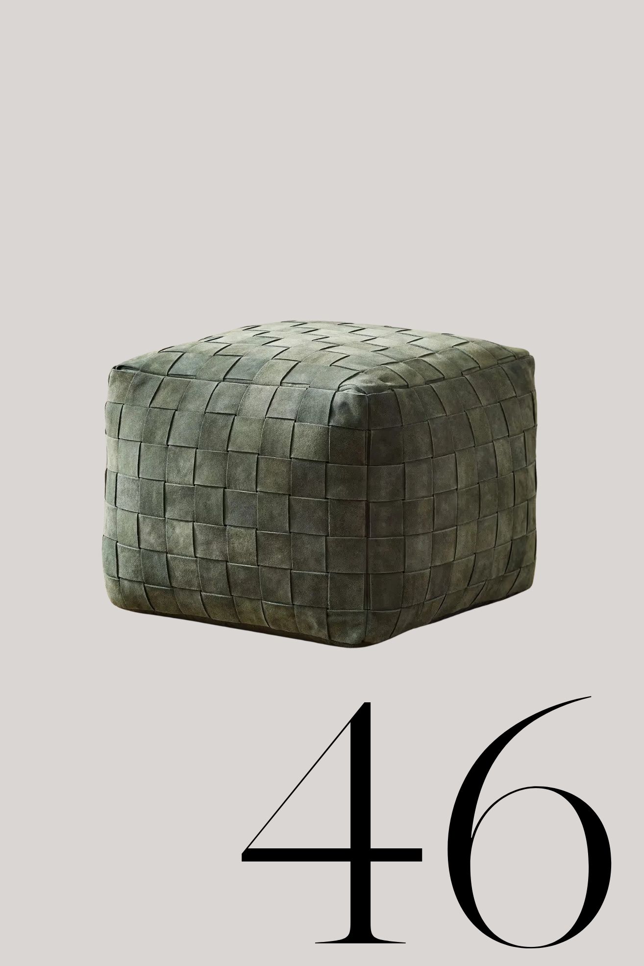 Pottery Barn, Suede Basketweave Pouf