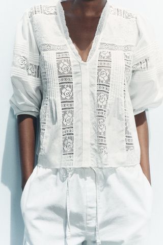 Lace Insert Shirt Zw Collection