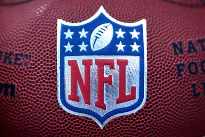 NFL logo on a football.