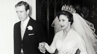 Princess Margaret and her new husband Antony Armstrong-Jones leave Westminister Abbey