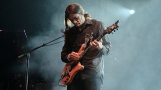 Reno Jazz Festival award winner Stanley Jordan, American jazz fusion singer songwriter guitarist and pianist performs live on stage at Wickham festival on day 2 in Wickham, Hampshire.