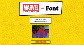 A screenshot of the Marvel heroes vs font quiz.