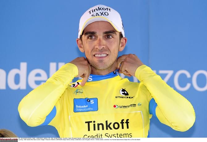 Alberto Contador (Tinkoff-Saxo) leading the Basque Tour