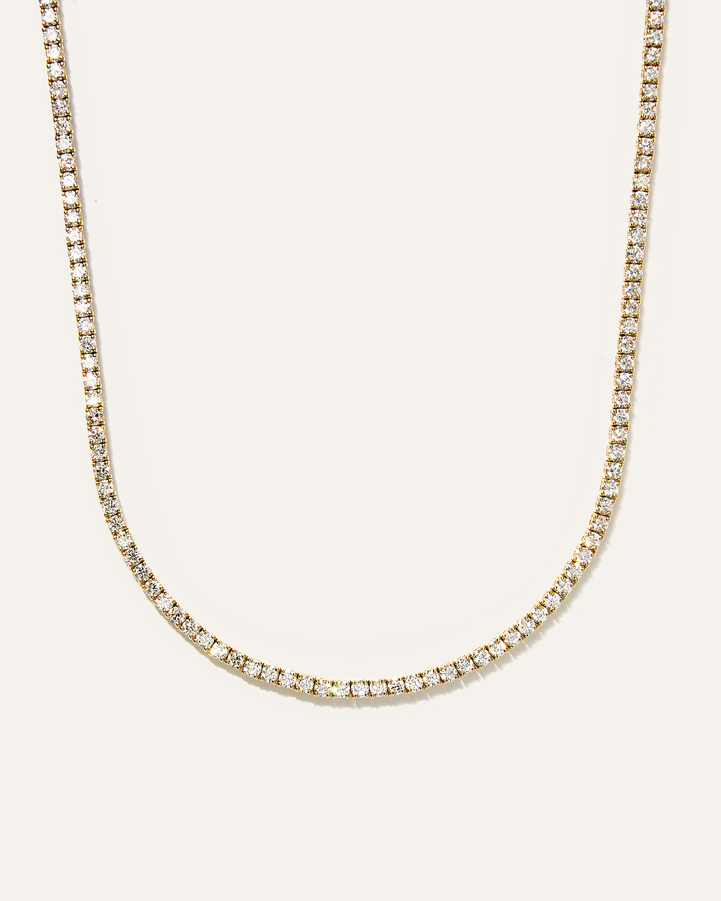 14k Gold Lab Grown Diamond Tennis Necklace in Yellow Gold