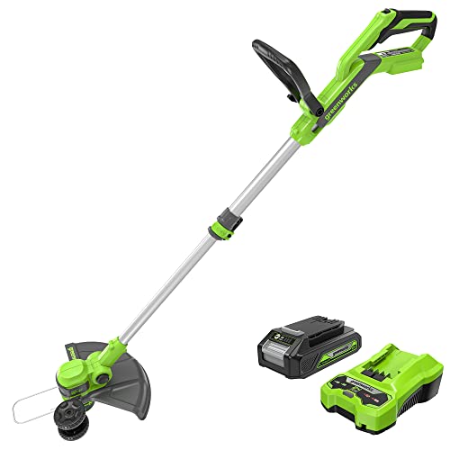 Greenworks 24v Cordless String Trimmer/edger (gen 2), 12" Cutting Width, Ultra-Light 6 Lbs Design, With 2.0ah Battery &amp;amp; Charger Included