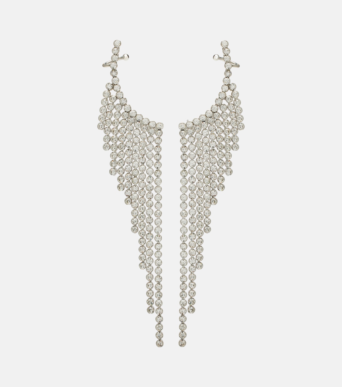 Embellished Drop Earrings in Silver - Rabanne