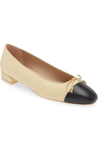 Sleek Cap Toe Bow Flat