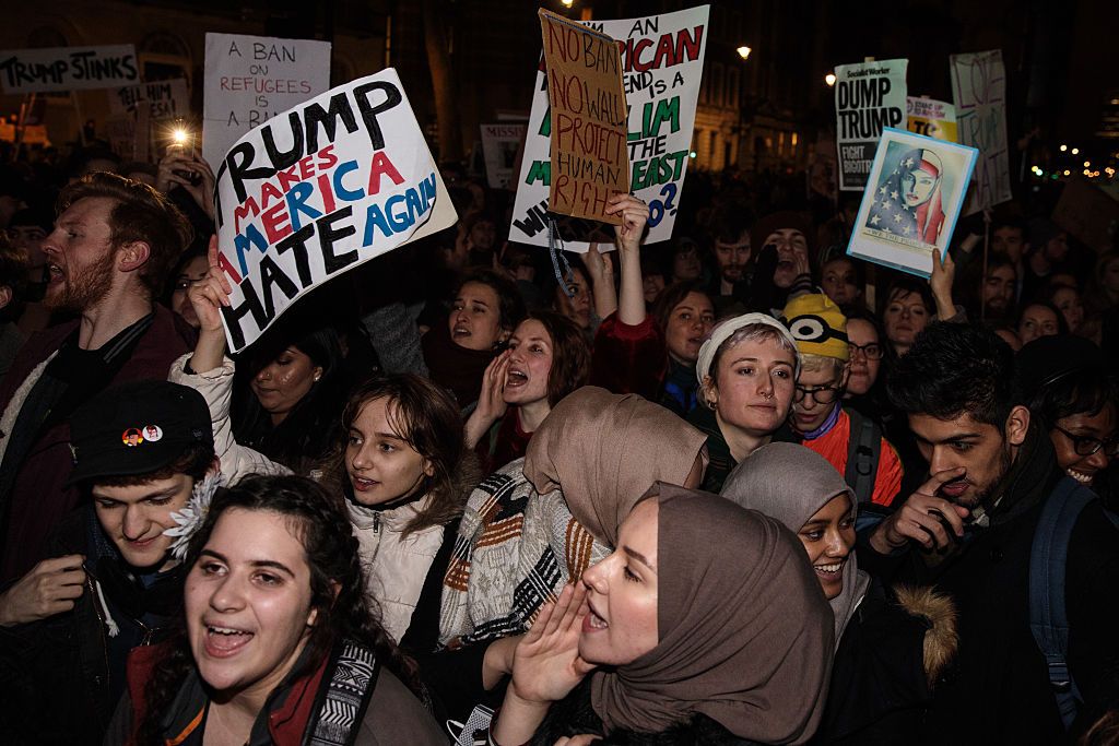 Travel ban protest.