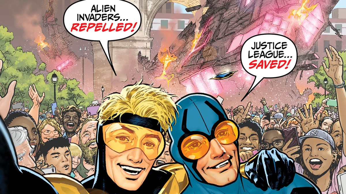 Dan Jurgens reunites with Booster Gold & Blue Beetle as they try to become  social media celebrities