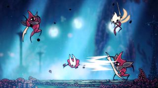 A gameplay screenshot of Hollow Knight: Silksong.