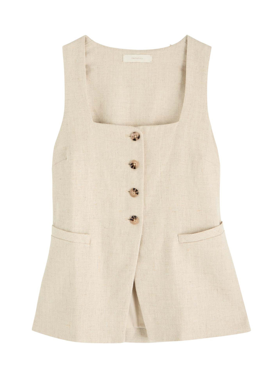 Jackie Button-Up Linen Top