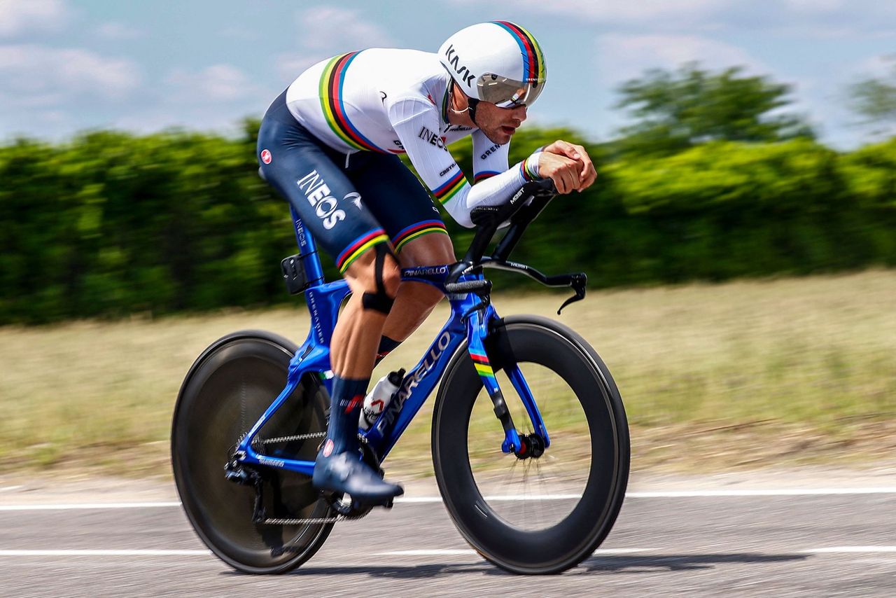 Filippo Ganna on stage 21 of the 2021 Giro d&#039;Italia