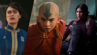 An image collage showing the main characters in the Fallout TV show, Netflix's Avatar: The Last Airbender, and Marvel's Echo