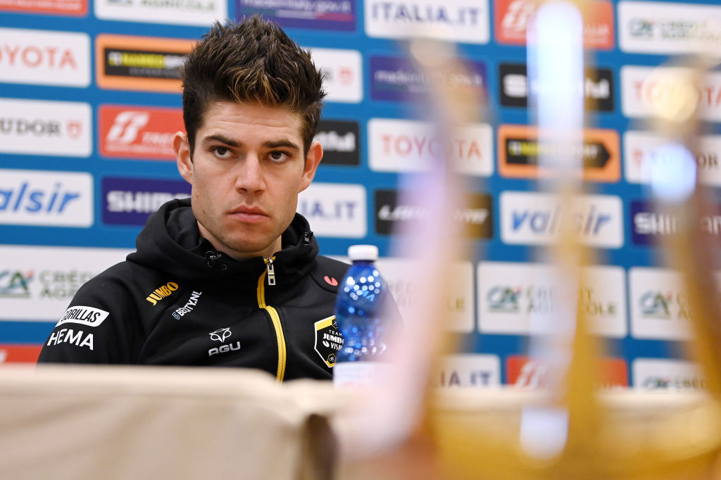 LIDO DI CAMAIORE ITALY MARCH 05 Wout Van Aert of Belgium and Team Jumbo Visma during the 58th TirrenoAdriatico 2023 Top Riders Press Conference TirrenoAdriatico on March 05 2023 in Lido di Camaiore Italy Photo by Tim de WaeleGetty Images
