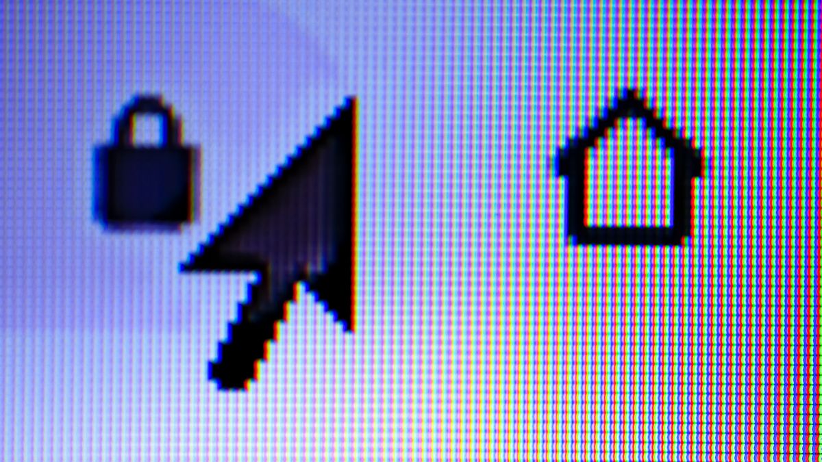 Close-Up Of Cursor On Computer Monitor