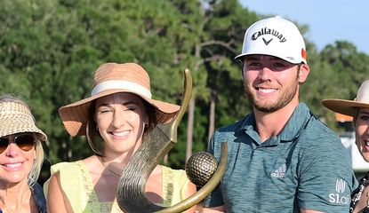 Burns with his wife at the Valspar Championship