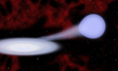 An artist's conception of a new kind of supernova called Type Iax.