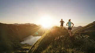 runners in mountains