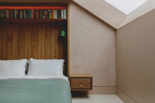 Clay rendered walls in a bedroom