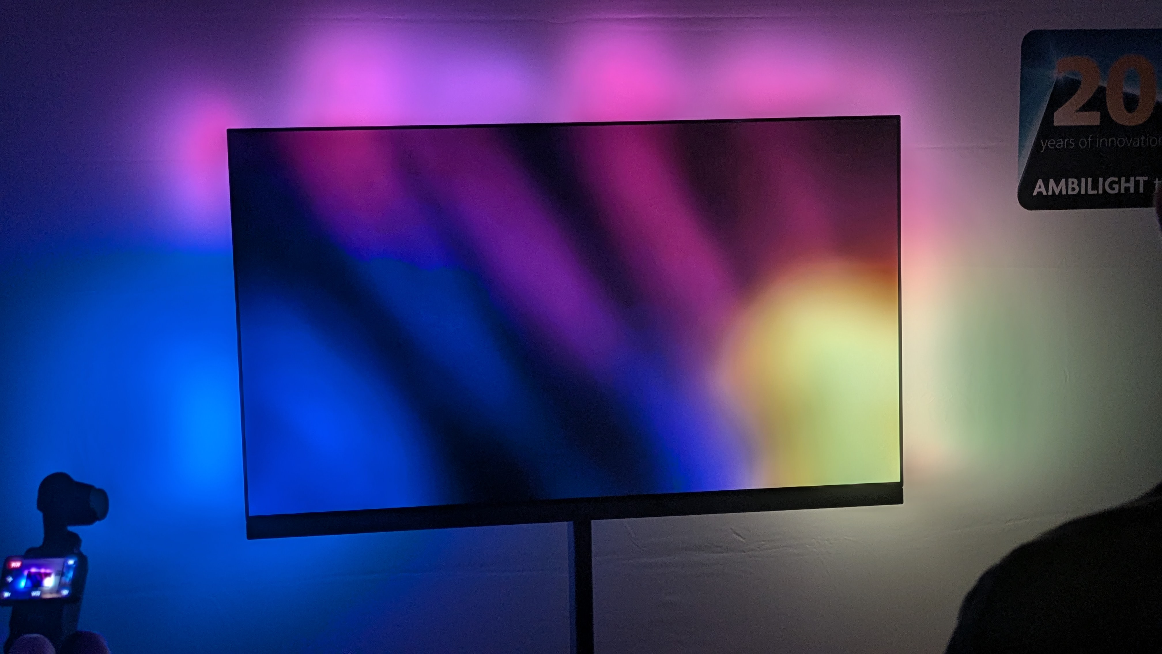 Philips OLED+959 with pink and purple Ambilight