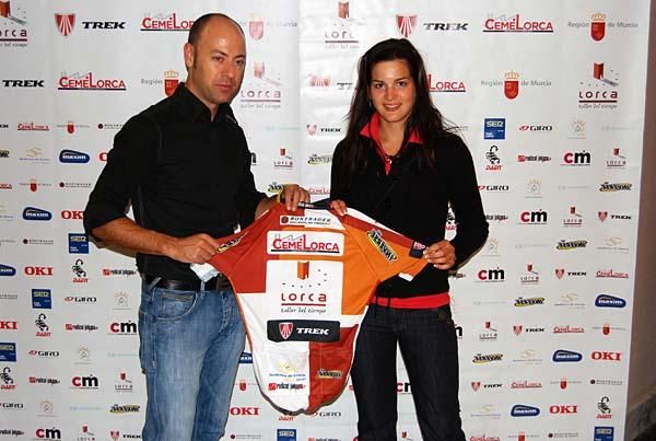 Tereza Hurikova shows off the jersey of her new team