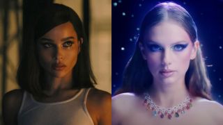 Zoe Kravitz in The Batman and Taylor Swift in the Bejewled Music video.