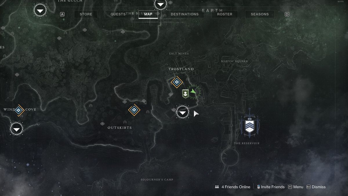 The location of the tunnel on the map.