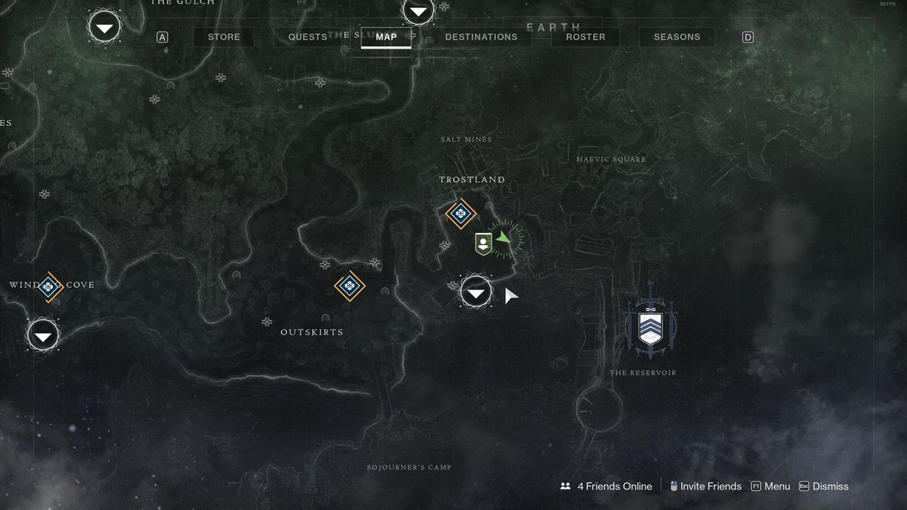 The location of the tunnel on the map.