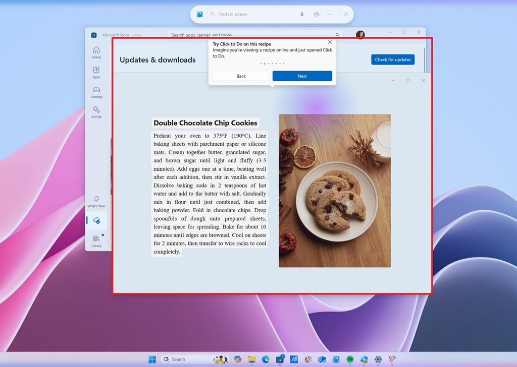 Click to Do interactive tutorial
